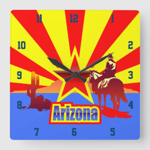 Illustratie  vlag van de staat Arizona Vierkante Klok