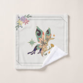 Illustratie vlinder, milde geïnspireerde kunst bad handdoek (Wasdoekje)