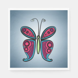 Illustratie vlinder servet