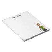 Illustratie voetbalmeisje en aangepaste titel notitieblok (Schuin)