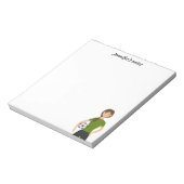 Illustratie voetbalmeisje en aangepaste titel notitieblok (Linkerzijde)