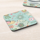 Illustratie vogels en lentbloemen drankjes onderzetter (Linkerzijde)