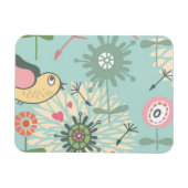 Illustratie vogels en lentbloemen magneet (Horizontaal)