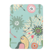 Illustratie vogels en lentbloemen magneet (Verticaal)