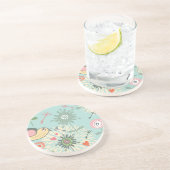 Illustratie vogels en lentbloemen zandsteen onderzetter (Zijkant)