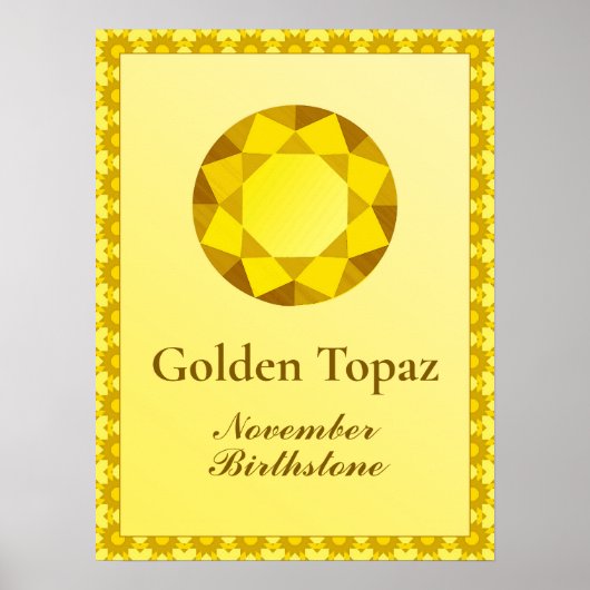 Illustratie vogelsteen voor november - Topaz Poster (Voorkant)