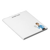 Illustratie volleybalmeisje en aangepaste titel notitieblok (Schuin)