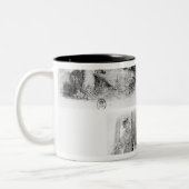 Illustratie voor "De Wolf en de Lambb" Tweekleurige Koffiemok (Links)