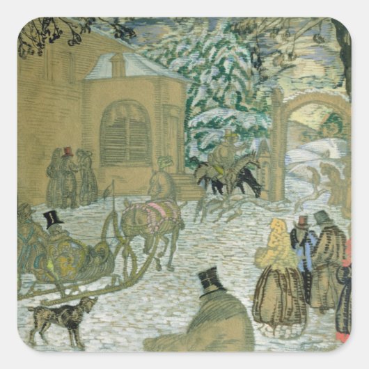 Illustratie voor "Dubrovsky", door Alexander Pushk Vierkante Sticker (Voorkant)