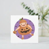 Illustratie voor Halloween: Pumpkin Girl Kaart (Staand voorkant)