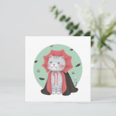 Illustratie voor Halloween: Vampire Cat Kaart (Staand voorkant)