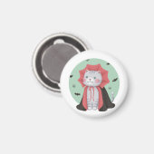 Illustratie voor Halloween: Vampire Cat Magneet (Voorkant / Achterkant)