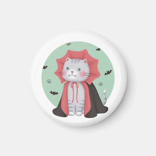 Illustratie voor Halloween: Vampire Cat Magneet (Voorkant)