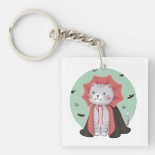 Illustratie voor Halloween: Vampire Cat Sleutelhanger