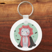 Illustratie voor Halloween: Vampire Cat Sleutelhanger (Voorkant)