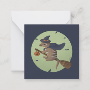 Illustratie voor Halloween: Wizard Numbat Notitiekaartje