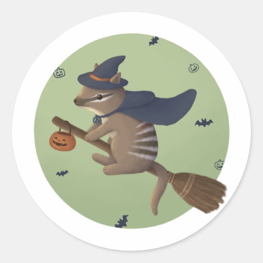 Illustratie voor Halloween: Wizard Numbat Ronde Sticker (Voorkant)