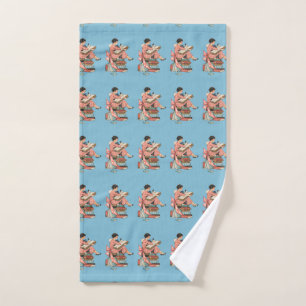Illustratie voor liefhebbers van vintageboeken handdoek