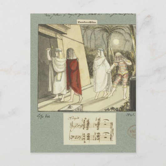 Illustratie voor Mozart's 'De Magische Flute', 184 Briefkaart (Voorkant)