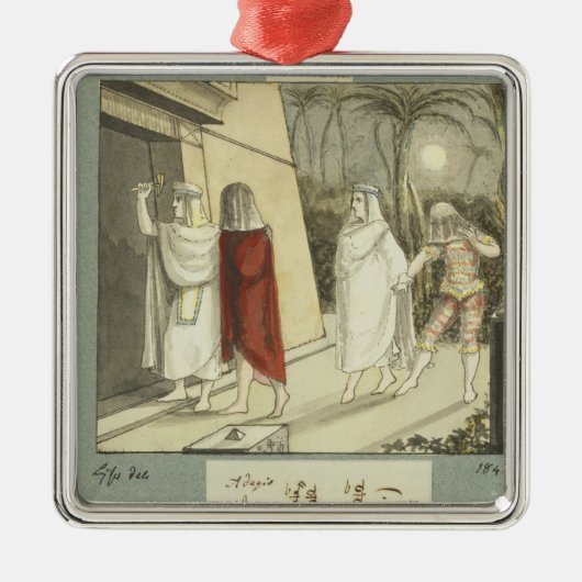 Illustratie voor Mozart's 'The Magic Flute', 1845 Metalen Ornament (Voorkant)