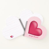 Illustratie voor roze hartvorm met aangepaste teks notitieboek (Binnen)