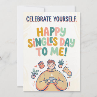 Illustratie voor Singles Day: Vier Jezelf Feestdagenkaart