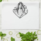 Illustratie voor stralen theedoek (Gevouwen)