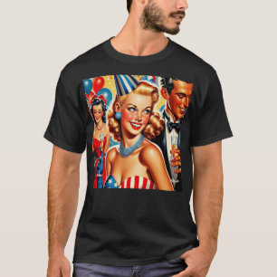 Illustratie voor verjaardag in vintage stijl t-shirt