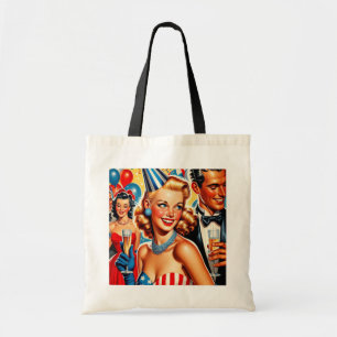 Illustratie voor verjaardag in vintage stijl tote bag