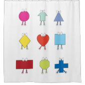 Illustratie vormtekens bevestigen douchegordijn (Voorkant)