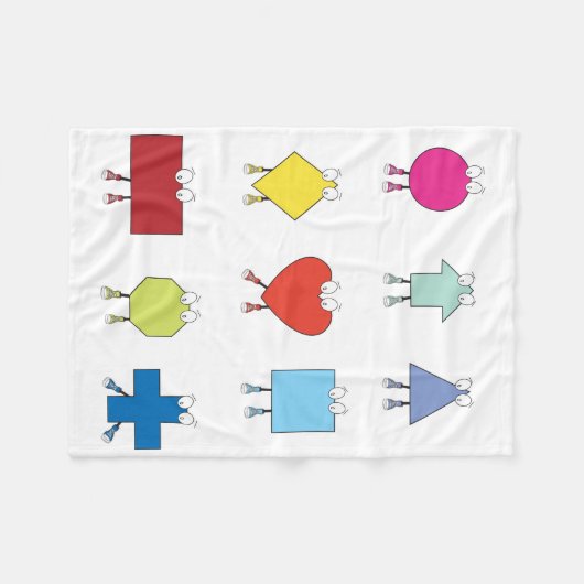 Illustratie vormtekens bevestigen fleece deken (Voorkant (Horizontaal))