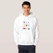 Illustratie vormtekens bevestigen hoodie (Voorkant volledig)