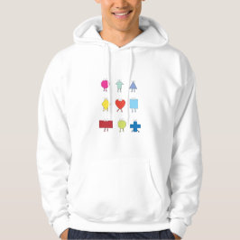 Illustratie vormtekens bevestigen hoodie