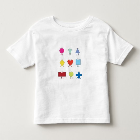 Illustratie vormtekens bevestigen kinder shirts (Voorkant)