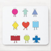 Illustratie vormtekens bevestigen muismat (Voorkant)