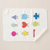 Illustratie vormtekens bevestigen sherpa deken (Voorkant (horizontaal))