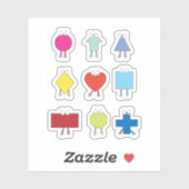 Illustratie vormtekens bevestigen sticker (Vel)