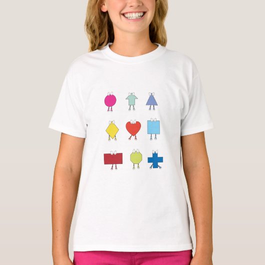Illustratie vormtekens bevestigen t-shirt (Voorkant)