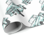  illustratie vrachtwagen cadeaupapier (Rol Hoek)