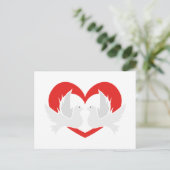 Illustratie vredesduiven met hart briefkaart (Staand voorkant)