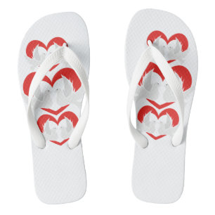 Illustratie vredesduiven met hart teenslippers