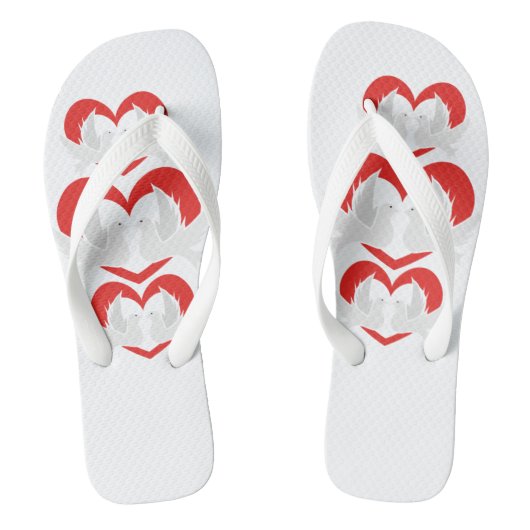 Illustratie vredesduiven met hart teenslippers (Voetbed)