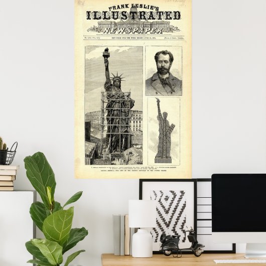Illustratie vrijheidsconstructiebeeld poster (Thuiskantoor)