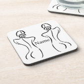 Illustratie vrouw Art Thunder_Cove Bier Onderzetter (Linkerzijde)