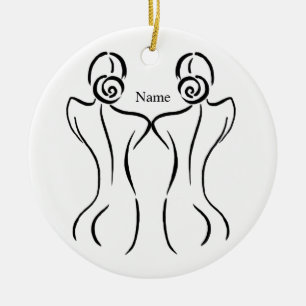 Illustratie vrouw Art Thunder_Cove Keramisch Ornament