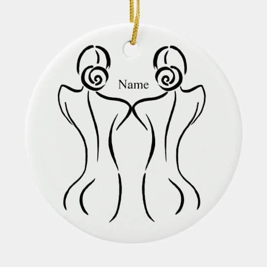 Illustratie vrouw Art Thunder_Cove Keramisch Ornament (Voorkant)
