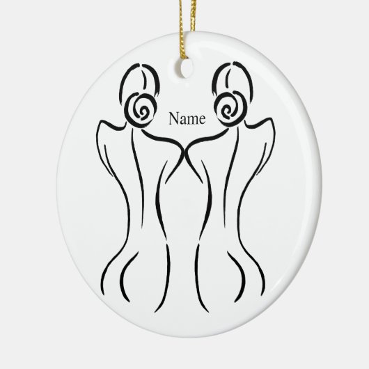 Illustratie vrouw Art Thunder_Cove Keramisch Ornament (Links)