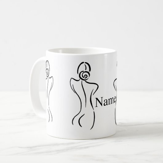 Illustratie vrouw Art Thunder_Cove Koffiemok (Voorkant links)