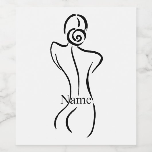 Illustratie vrouw Art Thunder_Cove Wijn Etiket (Enkel label)