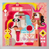 illustratie vrouw en man. Moderne kunst. Kunst, a Poster (Voorkant)